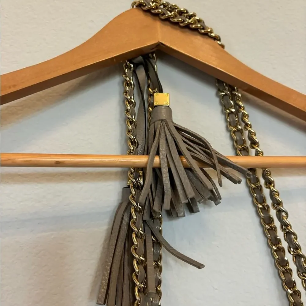 Tory Burch Thea Chain Crossbody Purse Taupe